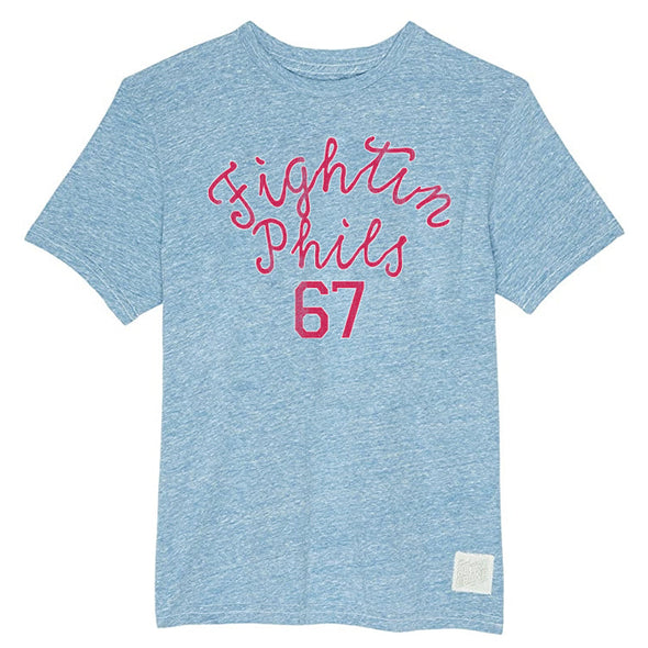 Original Retro Brand Fightin Phils Cursive Mock Twist Tri Blend Softstyle Tee