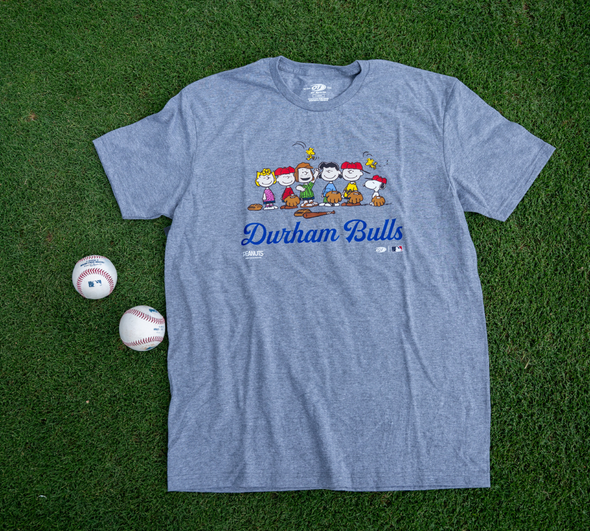 Durham Bulls FINAL PRESALE Peanuts Grey Character Tee