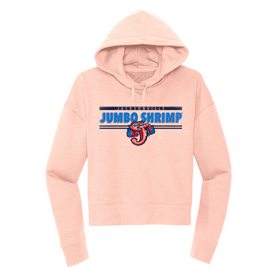 Jacksonville Jumbo Shrimp 108 Stitches Ladies Rose Crop Comeback Hoodie