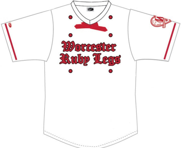 Worcester Ruby Legs White/Red Replica Jersey