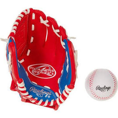 Greenville Drive Rawlings Youth Red Glove & Ball Set