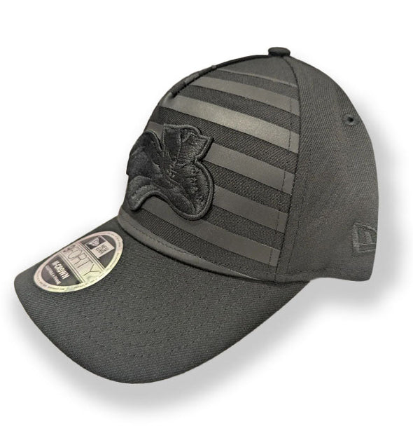 Somerset Patriots New Era Adult 9Forty American Flag Black Tonal Snap Back Cap