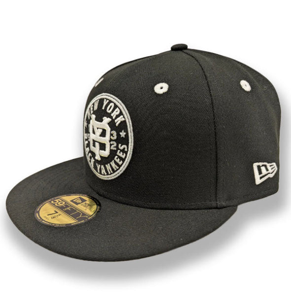 Somerset Patriots New Era New York Black Yankees 59Fifty Primary Medallion Logo Cap