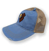 Jersey Diners Adult State & Eggs Distressed Snap Back Tea Stain Cap