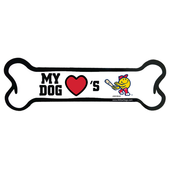 Worcester Red Sox Smiley Dog Bone Magnet