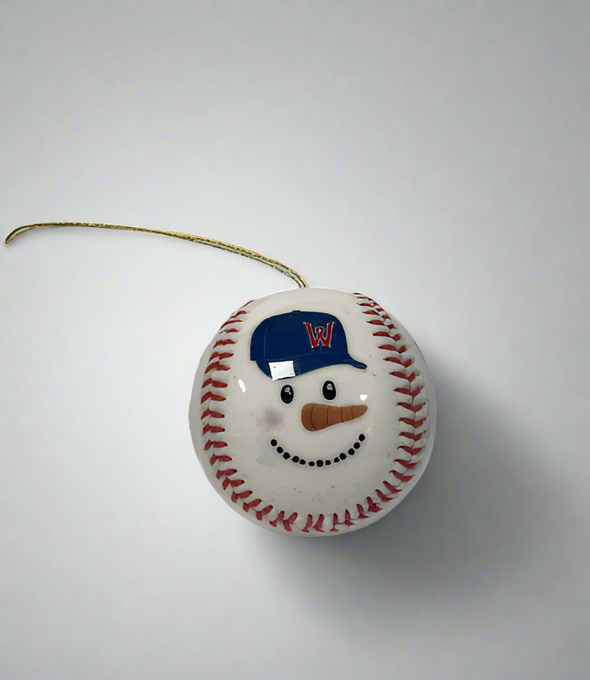 White Primary Snowman Ornament