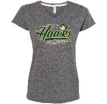 SMOKE MELANGE LADIES V-NECK TEE W/AGREE LOGO