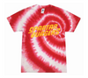 Adult Red Tie Dye Text Tee