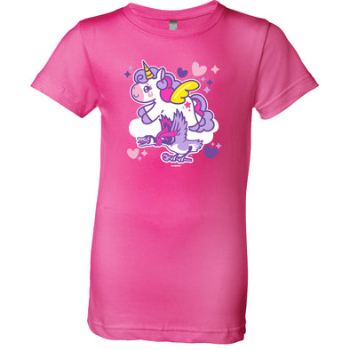 Beloit Sky Carp Youth Pink Unicorn Tee