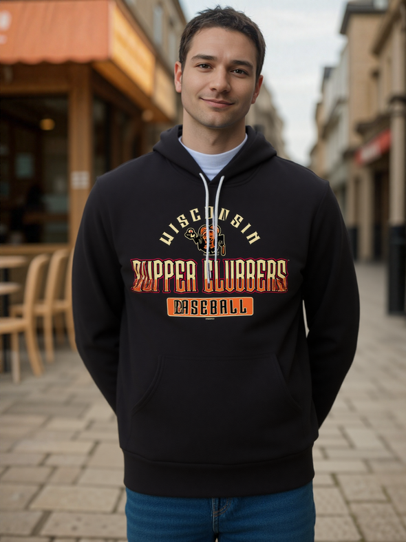 Wisconsin Supper Clubbers Black Heather Sponge Fleece Hoodie