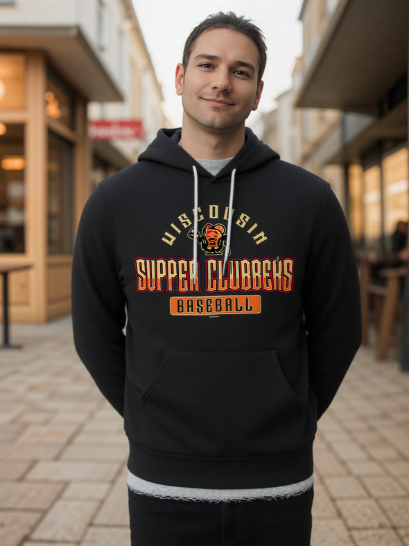 Wisconsin Supper Clubbers Black Heather Sponge Fleece Hoodie