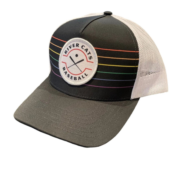 STRIPED PRIDE BLACK HAT, SACRAMENTO RIVER CATS