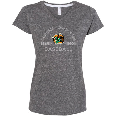 Ladies Grey Mélange Sugarloaf V-Neck Tee