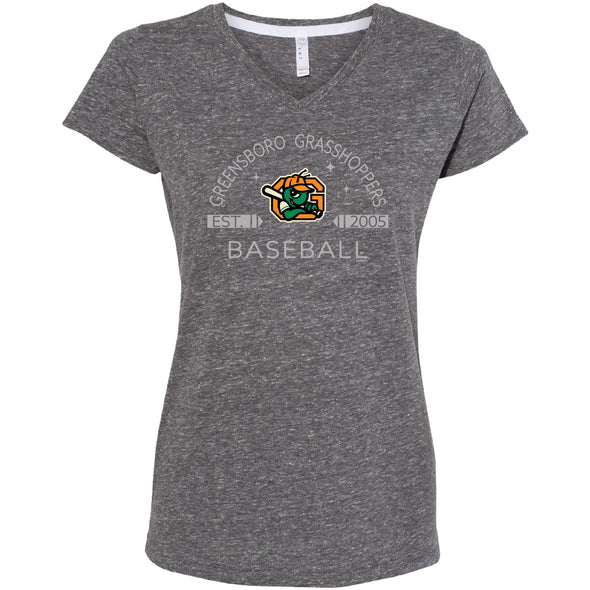 Ladies Grey Mélange Sugarloaf V-Neck Tee