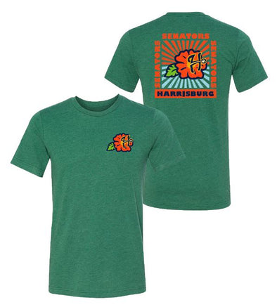 Harrisburg Senators Green Luau Sun Spot Tee