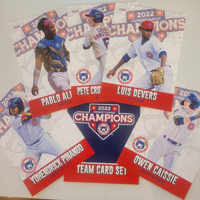 South Bend Cubs 2022 MWL Champions Team Set