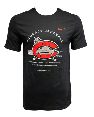 Carolina Mudcats Black Specifications Crew Tee