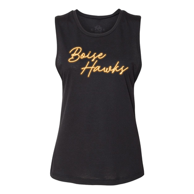 BOISE HAWKS LADIES NEON TANK, BLACK