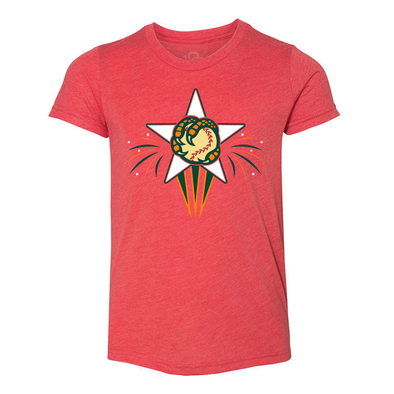 BOISE HAWKS YOUTH STAR TEE, RED