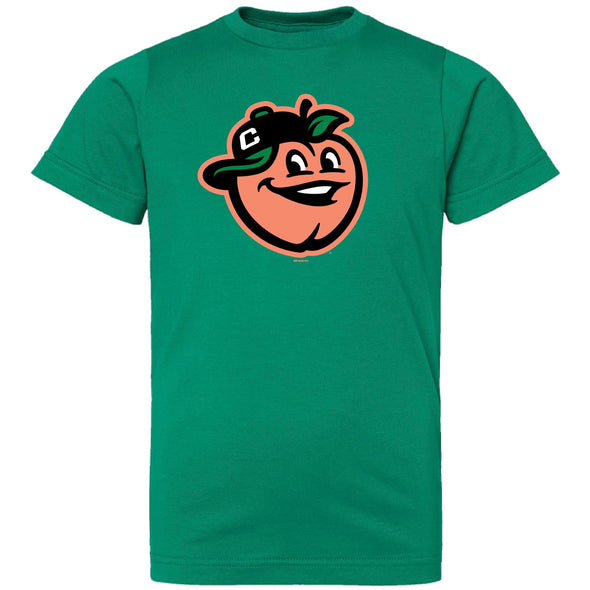 Youth Green Peach Head Fine Jersey Tee