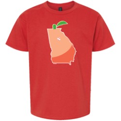 Gwinnett Stripers Georgia Peaches Bimm Ridder Youth Cap Logo Tee-Red