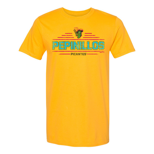 Los Pepinillos PIcantes del Norte 108 Stitches Yellow Copa Tee