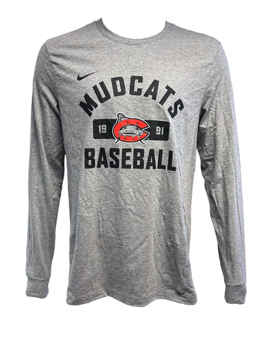 Carolina Mudcats L/S Grey Crew