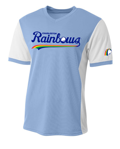 Charleston RiverDogs Rainbows Light Blue/White Jersey Tee