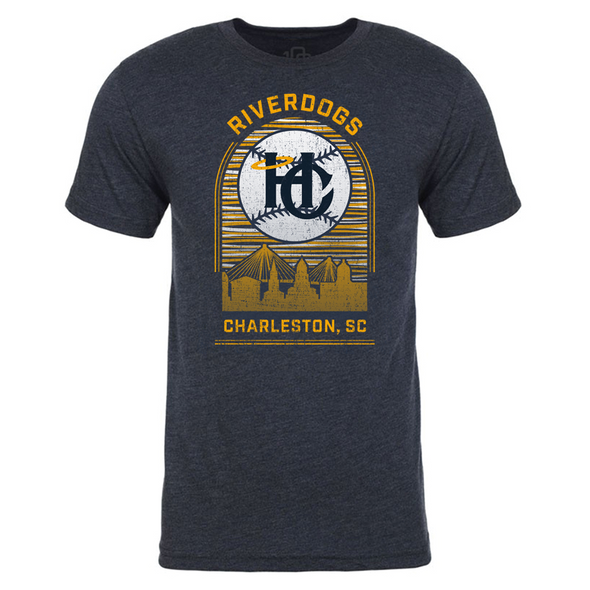 Charleston RiverDogs Holy City Skyline Navy Tee -