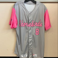 Delmarva Shorebirds Throwback Gray/Pink Jersey