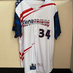 Delmarva Shorebirds Throwback Team Issued 4th July Jersey