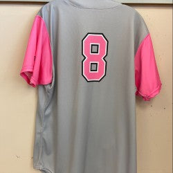 Delmarva Shorebirds Throwback Gray/Pink Jersey