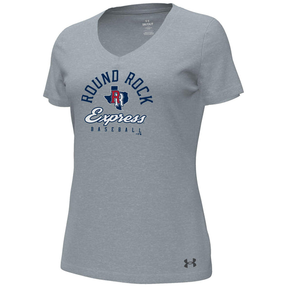 Round Rock Express Women's Under Armour Steel Heather Cotton Vneck Tee