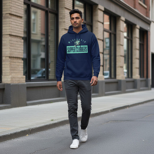 Wisconsin Supper Clubbers Grasshopper Navy Clem Hoodie *NEW*