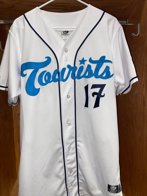 The Asheville Tourists 2025 Game Worn White Jersey