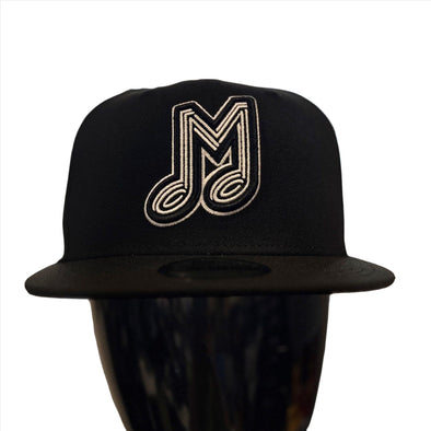 New Era Black Snapback White Music M Hat