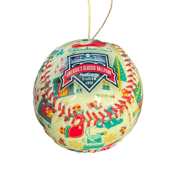 America's Classic Ballpark R-Phils Baseball Wrapping Paper Baseball Ornament