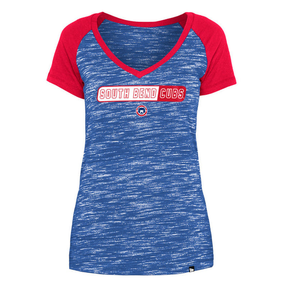 New Era South Bend Cubs Women's Space Dye V-Neck