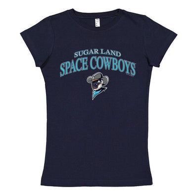 Sugar Land Space Cowboys Soft as a Grape Women's Tee Fine Jersey Navy