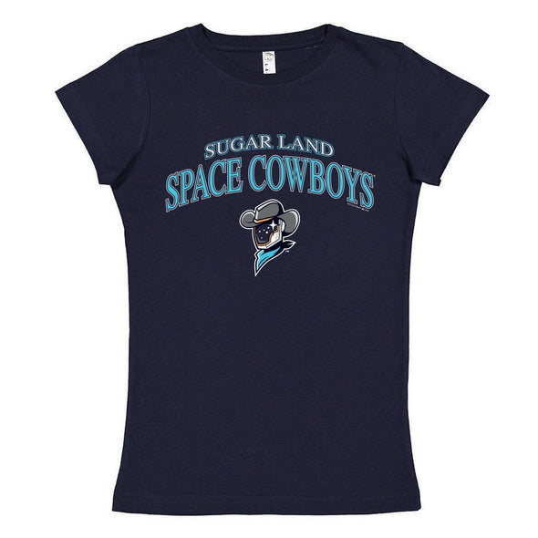 Sugar Land Space Cowboys Soft as a Grape Women's Tee Fine Jersey Navy