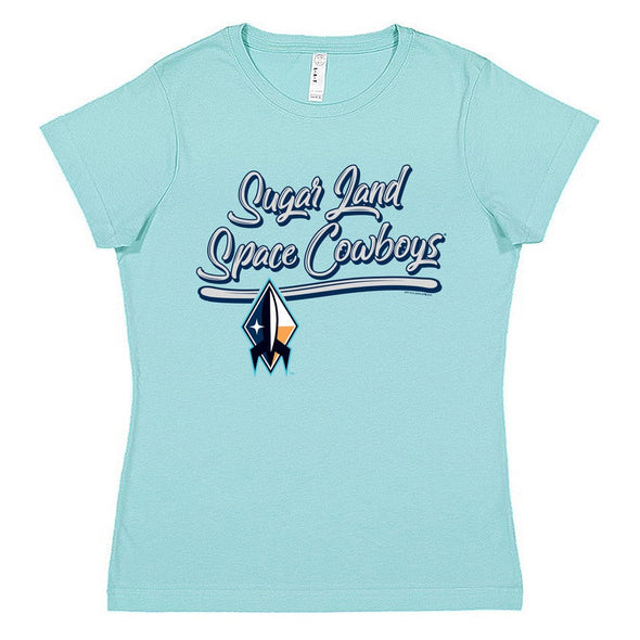 Sugar Land Space Cowboys Soft as a Grape Women's Tee Fine Jersey Blue