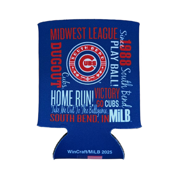 South Bend Cubs Double Sided Regular Can Coolies