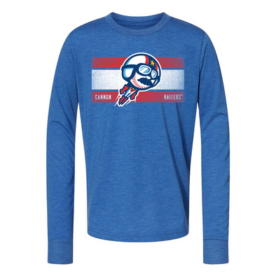 Youth Royal Long Sleeve Wristband Tee