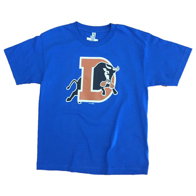 Durham Bulls Youth Royal D Logo T-Shirt