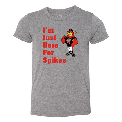 Rochester Red Wings Youth "I'm Just Here For Spikes" Tee