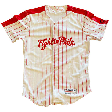 Wilson EvoShield Home Red Pinstripes Youth Replica On-Field Jersey
