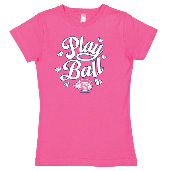 Greenville Drive Soft as a Grape Hot Pink Youth Play Ball Tee