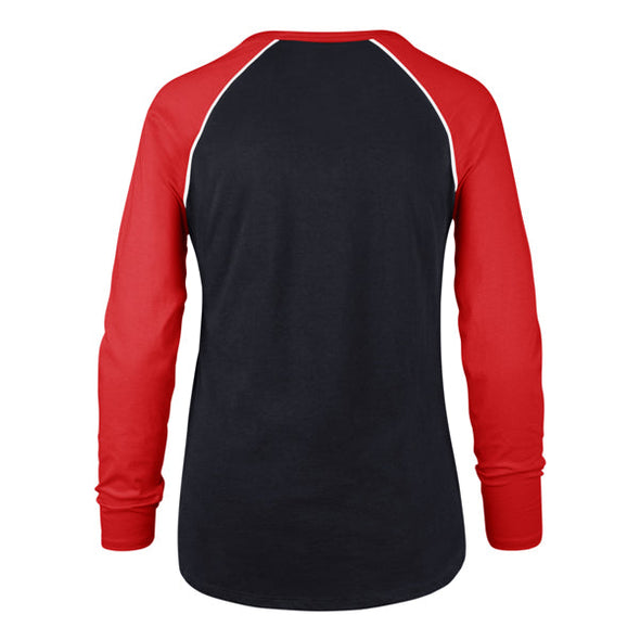 '47 Brand Navy and Red Lace Up Women's Long Sleeve