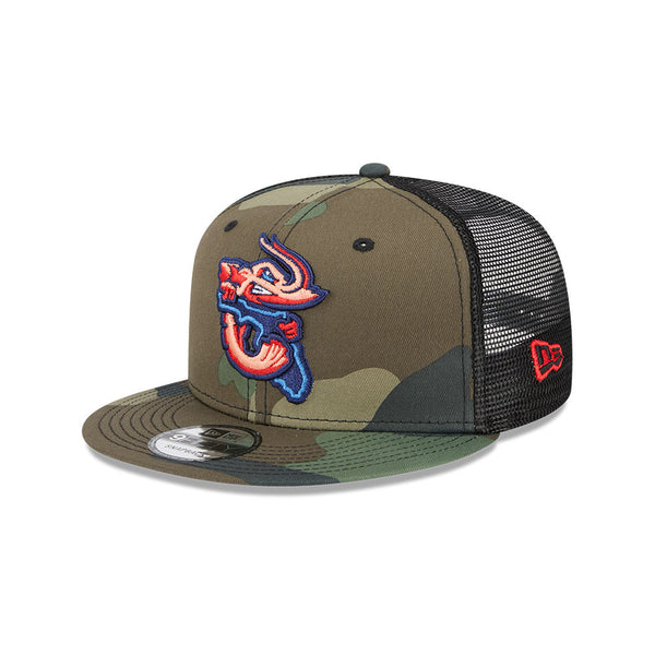 Jacksonville Jumbo Shrimp New Era Camo/Black Classic Trucker