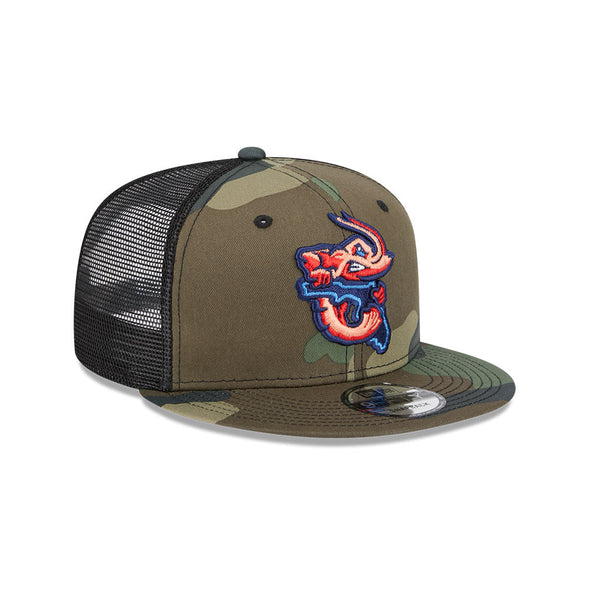 Jacksonville Jumbo Shrimp New Era Camo/Black Classic Trucker 9Fifty